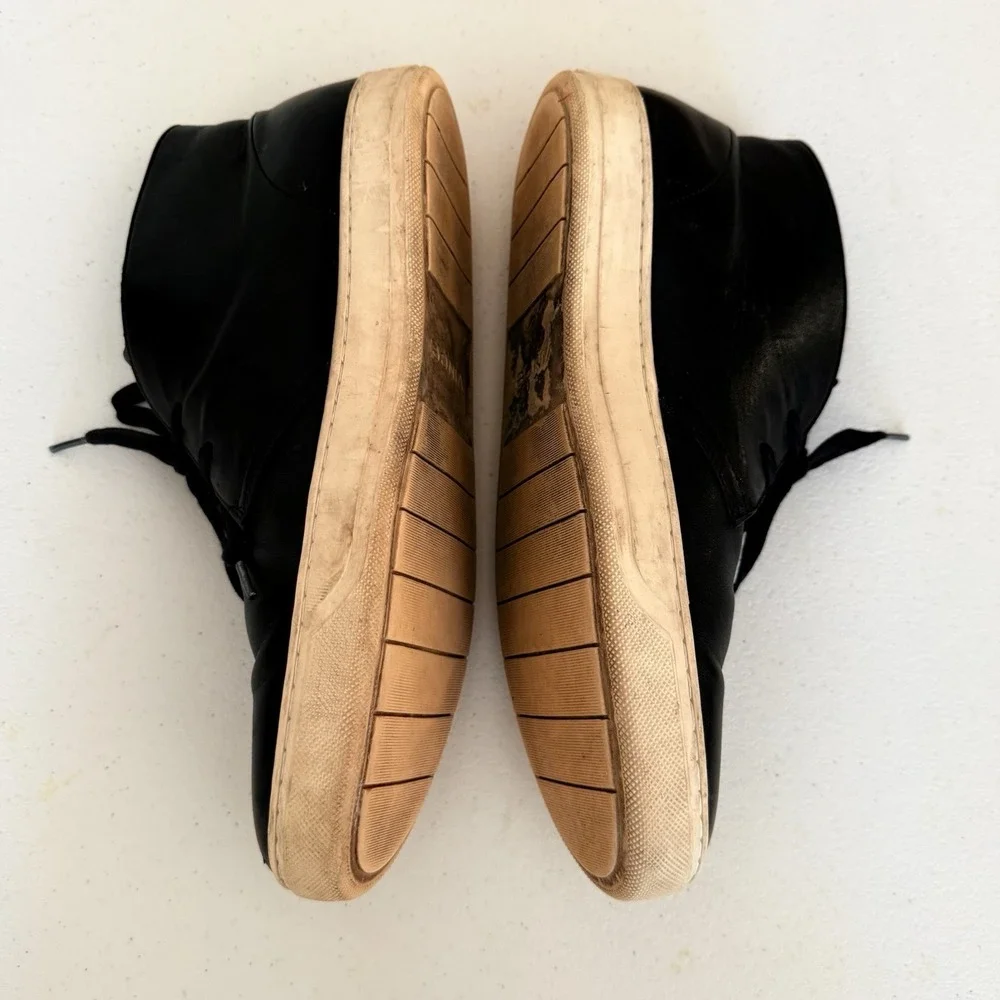 Vince Black Leather Lace High‎ Top Sneakers Men's Chukka Size 13 Minimalist
